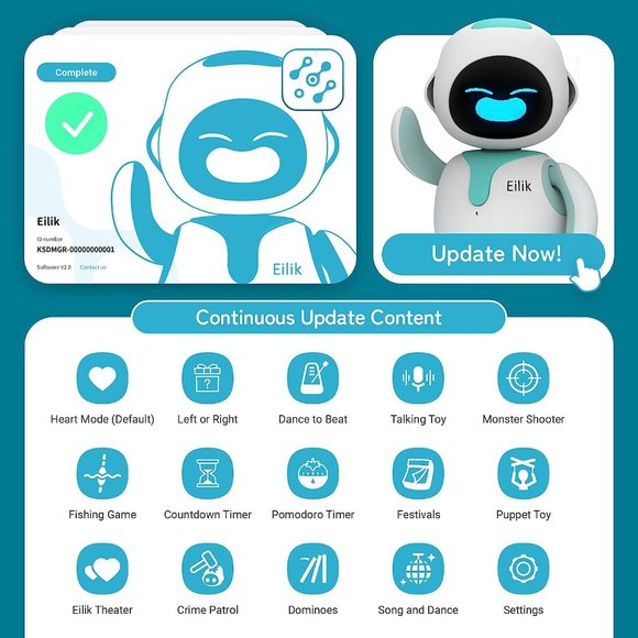 Eilik Cute Robot Pets for Kids and Adults, Your Perfect Interactive Companion - Picture 9 of 10